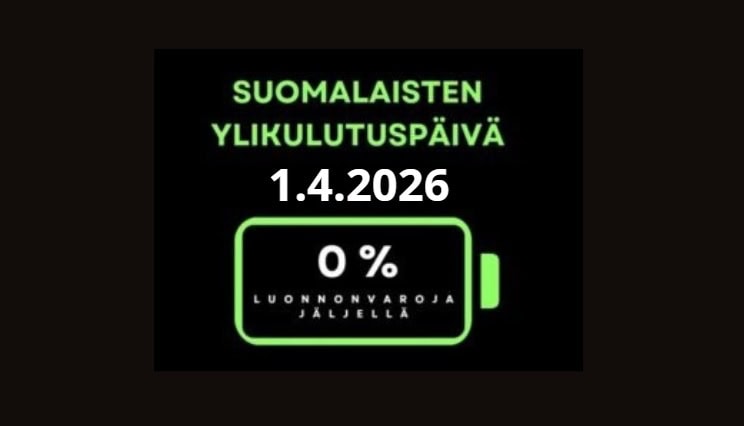 suomalaisten ylikulutuspäivä 2026